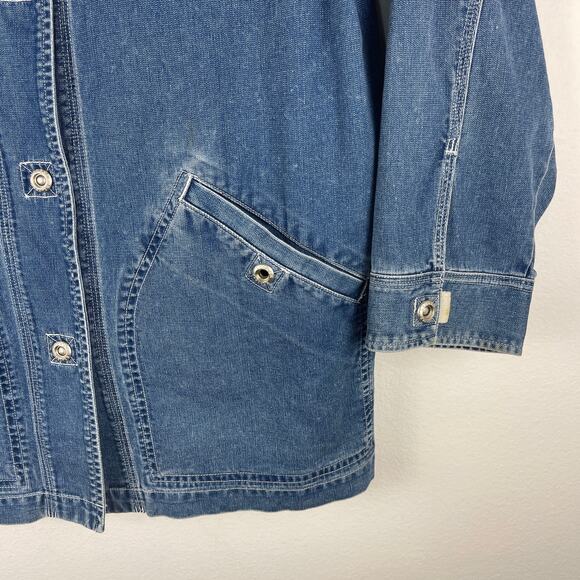 Vintage 90s Ralph Lauren Jeans Co Denim Chore Barn Workwear Jacket Women's Large - Picture 6 of 12